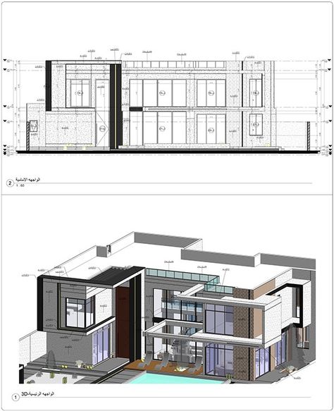 GHAD. Residential - Exterior & Interior Package :: Behance Revit Architecture Projects, Bathroom Layout Plans, Autocad Revit, Residential Exterior, Modern Minimalist House, Apartment Designs, Revit Architecture, Minimalist House, Container Houses