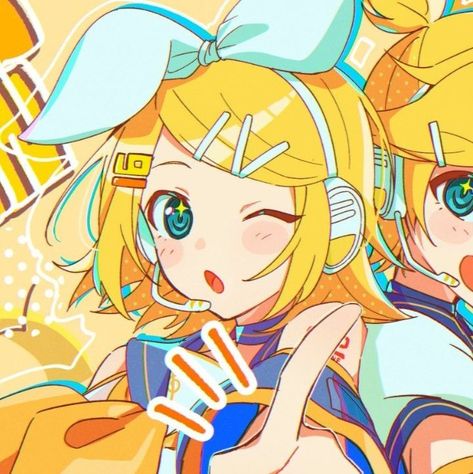 Miku X Rin Matching Pfp, Matching Pfp Duo, Boy Matching Pfp, Pfp Duo, Len Y Rin, Kagamine Rin And Len, Rin Kagamine, Vocaloid Characters, Kagamine Rin