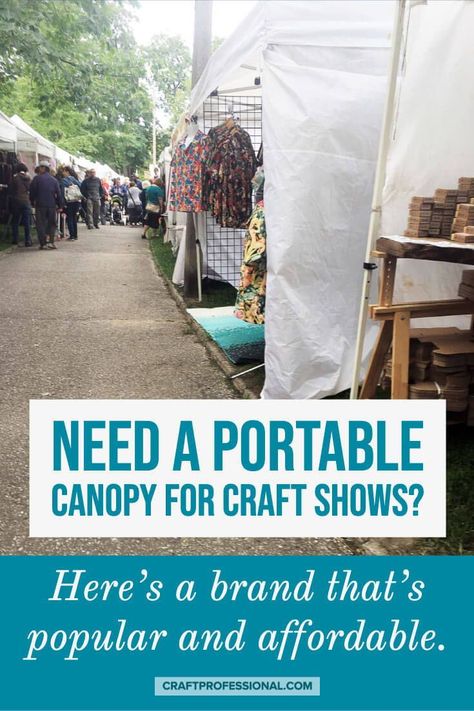 Need a portable canopy for craft shows? Here's a brand that's popular and affordable. Craft Show Tent Ideas, Pop Up Tents For Events, Diy Booth, Crafting Studio, Market Tent, Vendor Ideas, Craft Fair Booth Display, Portable Canopy, Craft Show Booths