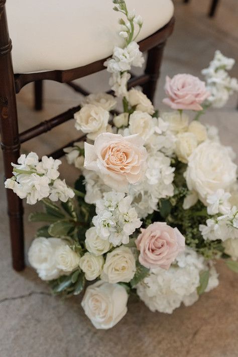 Blush wedding at Graydon Hall Manor Large White Wedding Bouquets, Pink Peony Wedding Flowers, Wedding Flowers Romantic, White Green Blush Wedding Flowers, Ivory And Blush Wedding Flowers, Wedding Flowers Light Pink, White And Pastel Wedding Flowers, Wedding Flowers July, Blush Wedding Ceremony Decor