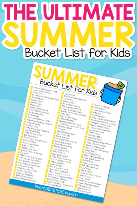 100+ Fun Ideas for a Summer Bucket List for Kids Summer Bucket List 2024 For Kids, Rainbow Sensory Bottles, Summer Bucket List For Kids, Bucket List Craft, Water Play Activities, Kids Summer Bucket List, Summer Bucket List Ideas, Ultimate Summer Bucket List, Summer To Do List