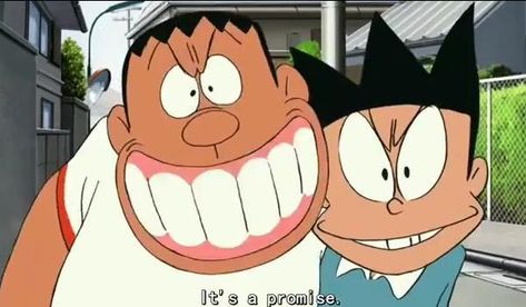 Gian and Suneo | Doraemon | Know Your Meme Doraemon Suneo X Gian, Doraemon Meme, Doraemon Shinchan, Doraemon Memes, Best Cartoon Shows, Childhood Memories Aesthetic, Creepy Smile, Doremon Cartoon, Doraemon Cartoon