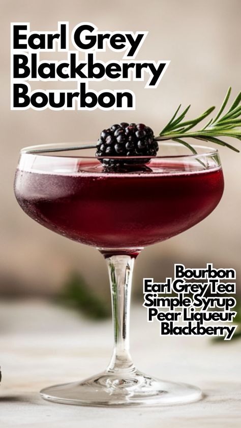 Earl Grey Blackberry Bourbon Earl Grey Cocktail, Bourbon Eggnog, Blackberry Bourbon, Blackberry Cocktail, Pear Liqueur, Bourbon Sour, Bourbon Recipes, Apple Bourbon, Bourbon Cocktail