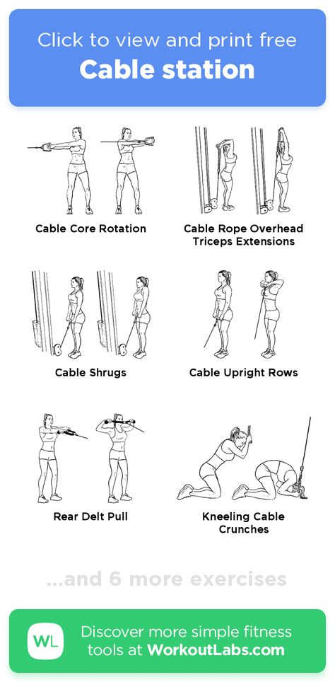 Free workout: Cable station – 1-min abs, arms, back, chest exercise routine. Try it now or download as a printable PDF! Browse more training plans and create your own exercise programs with #WorkoutLabsFit · #AbsWorkout #ArmsWorkout #BackWorkout #ChestWorkout Resistance Machine Workout, Arms Machine Workout Gym, Chest And Core Workout Gym, Printable Cable Machine Workout, Cable Workout Shoulders, Chest Workout Cables, Cable Workout Arms, Cable Arms Workout, Upper Body Workout Cable Machine