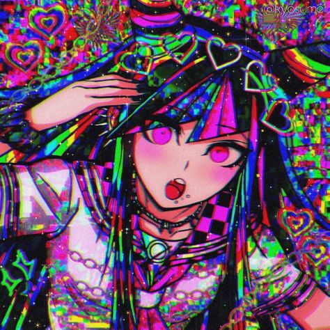 Hypercore Icon, Danganronpa Icons Aesthetic, Ibuki Mioda Icon, Danganronpa Aesthetic, Cybergoth Anime, Danganronpa Icons, Ibuki Mioda, Scene Core, Arte Peculiar