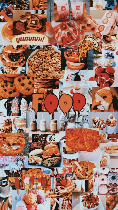 Food Lockscreen, Junk Food Wallpaper, Iphone Wallpaper Food, Pasta Wallpaper, Iphone Wallpaper Lock Screen, Picture Iphone, Food Collage, Cute Food Wallpaper, Food Iphone