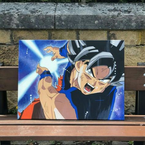 #dragonball #super #art #painting #goku #ultrainstinct #fight #jiren #acrylic #canvas Goku Acrylic Painting, Dragon Ball Painting Canvas, Goku Paintings, Goku Canvas Painting, Dragonball Painting, Dbz Painting, Dragon Ball Z Painting, Anime Painting Acrylic, Goku Painting