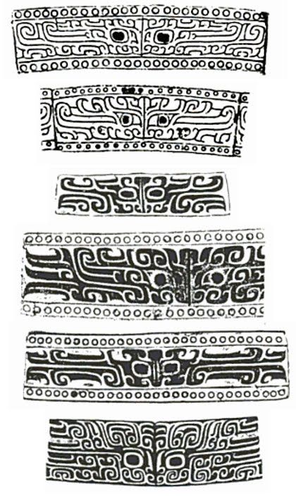 TAOTIE. A motif commonly found on Chinese ritual bronze vessels from the Shang and Zhou Dynasty. These examples are from the Erligang Culture in Henan, China. From Sarah Allan's book "The shape of the turtle: myth, art, and cosmos in early China," (1991). History Chanel, Zhou Dynasty, Chinese Tattoo, Chinese Pattern, Chinese Bronze, Native Design, Celtic Symbols, Chinese Patterns, Chinese Architecture