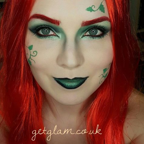 Ivy Photoshoot, Poison Ivy Costume Diy, Superhero Makeup, Fairy Eye Makeup, Batman Makeup, Ivy Makeup, Poison Ivy Makeup, Poison Ivy Halloween Costume, Ivy Costume