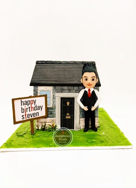 Real Estate Cake  #sold #realestateagent #housecake #estateagent #3Dcakes #home #giftideas #cakesformen #cake #house #customcake #customcakes #cakeart #birthdaycakes #realestateagents #personalizedcake #customcaketopper #sumptuoustreats #edibleart #3dcake   www.instagram.com/sumptuoustreats Real Estate Cake, Cake House, House Cake, 3d Cakes, 3d Cake, Bday Cake, Cakes For Men, Custom Cake Toppers, Edible Art