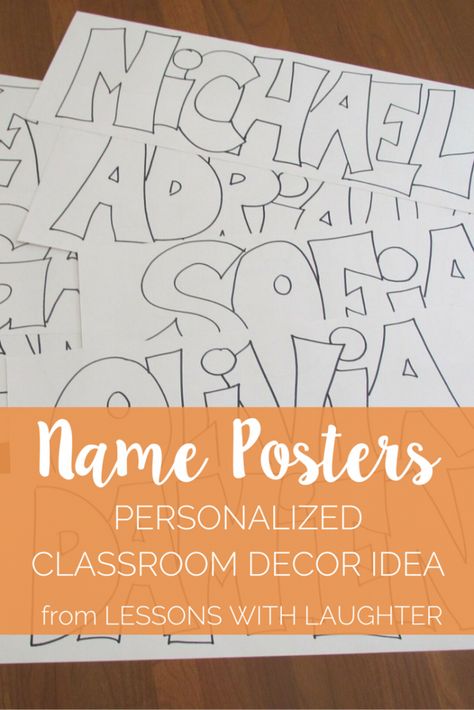 Name Posters - Personalized Classroom Decor - Lessons With Laughter Name Art Projects, Homework Club, Classroom Decor Ideas, Planning School, Infant Classroom, First Day Activities, Name Crafts, First Day Of School Activities, Name Activities