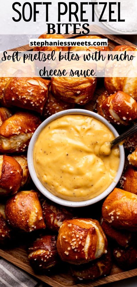 Pilsbury Pretzels Bites, Make Ahead Party Appetizers, Pretzel Bites With Cheese Sauce, Pretzel Ideas, Homemade Pretzel Bites, Witchy Tea, Giant Pretzel, Homemade Pretzel, Soft Pretzel Bites