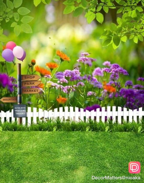 White Wood Fence, Heaven Fashion, Fence Flowers, Cheap Backdrop, Garden Backdrop, Background Camera, Video Backdrops, Wedding Background Images, Garden Backdrops