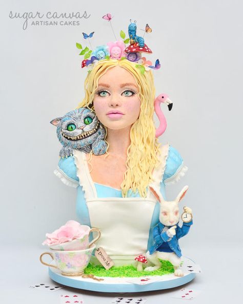 Alice In Wonderland Sculpted Cake by Sugar Canvas Dragons Cake, Mad Hatter Cake, Sculpted Cake, Clown Cake, Vanilla Bean Cakes, Alice In Wonderland Cakes, Fantasy Cake, Sculpted Cakes, Crazy Cakes