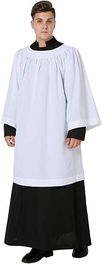 Amazon.com: Ivyrobes Economy White Round Neckline Surplice: Clothing Grey Beards, Safety Clothing, Open Sleeve, Work Safety, White Outfits, Square Necklines, Choir, Round Neckline, Work Outfit