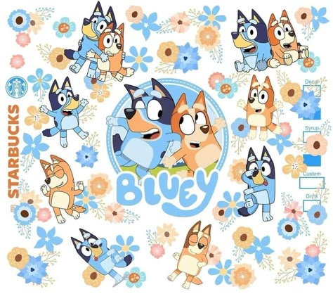 Bluey Tumbler Wrap, Bluey Sublimation Designs, Bluey Sublimation Ideas, Bluey Tumbler Cup Ideas, Bluey And Bingo, Jelly Wallpaper, Sublimation Ideas Projects Inspiration, Cup Wraps