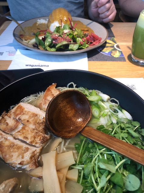 Chicken Ramen from Wagamamas Chicken Ramen, Dish Ideas, Food Places, Grilled Chicken, Side Dish, Ramen, Side Dishes, Grilling, Chicken