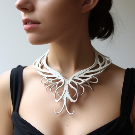 3d Design Jewellery, 3d Printed Jewellery, 3d Printed Accessories, 3d Print Jewelry, 3d Printing Jewelry, Sewing Knowledge, 3d Printed Necklace, Futuristic Jewelry, 3d Printing Fashion