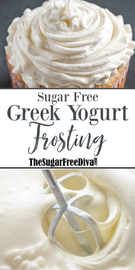 Ww Icing Recipe, Fat Free Sugar Free Recipes, Healthy Buttercream Frosting Recipe, Low Calorie Buttercream Frosting, Greek Yogurt Frosting Recipe, Healthy Frosting Recipe Clean Eating, Low Calorie Icing Recipe, Healthy Icing For Cookies, Easy Healthy Frosting