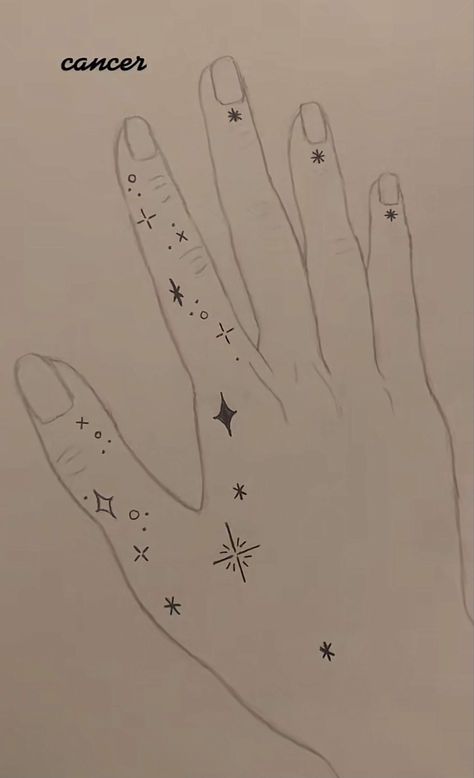 Pretty And Easy Tattoos, 1 Inch Hand Tattoos, Drawn Hand Tattoo, Cute Thing To Draw On Your Hands, Star Hand Doodles, Doodle To Draw On Hand, Hand Tattoos Constellation, Draw On Hand Doodles, Easy Drawing To Do On Your Hand