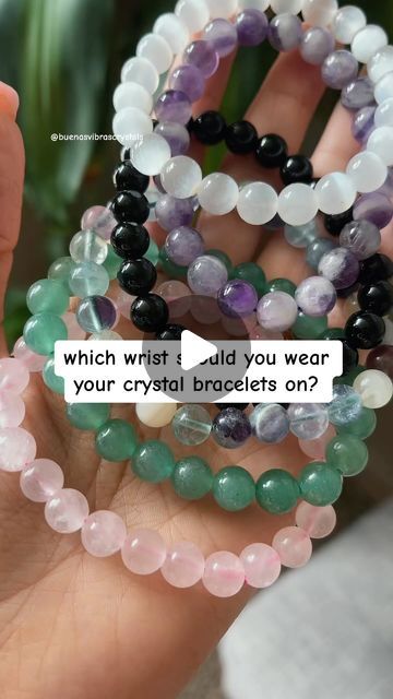 Buenas Vibras Crystals on Instagram: "Does it matter on which wrist I wear my crystal bracelet? Link in my bio. #crystalbracelet #crystalhealing #crystaljewelry #crystalbracelet" Best Healing Crystals, Amazonite Bead Bracelet, Crystal Healing Chart, Chakra Healing Crystals, Crystals Healing Properties, Spiritual Crystals, Herbal Magic, Crystal Therapy, Beads Bracelet Design