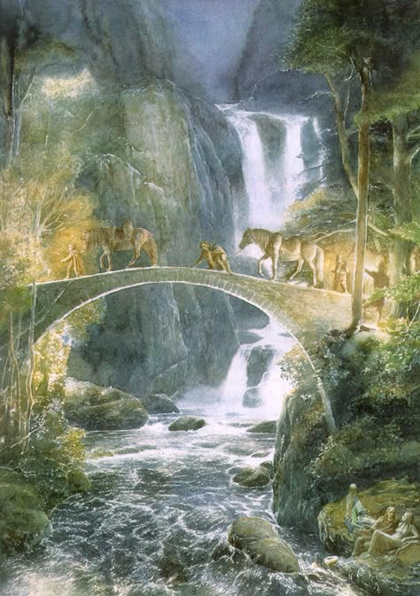 thats so beautiful people say lord of the rings is a stpid movie its such an awesome movie all of the actors are amazing.there characters fit them so well they played the role so well Alan Lee Art, Tolkien Artwork, Lord Of Rings, Casa Hobbit, Alan Lee, John Howe, Middle Earth Art, Tolkien Art, Lotr Art