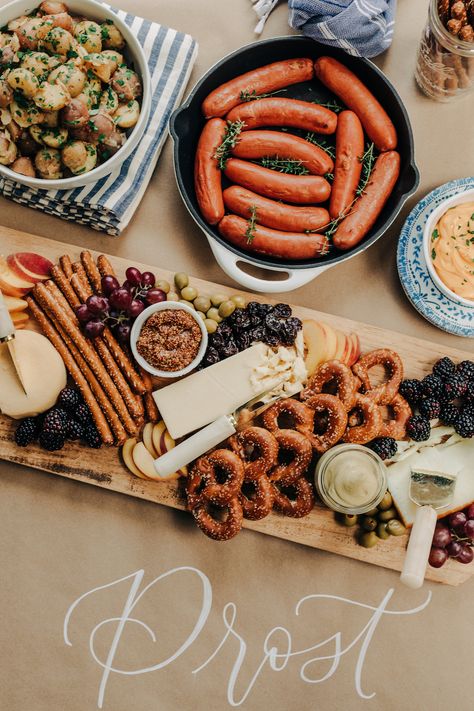 Oktoberfest Party Ideas Oktoberfest Beer Tasting Party, Classy Oktoberfest Party, Oktoberfest Charcuterie Board Ideas, Octoberfest Birthday Party Ideas, Oktober Fest Party Ideas, October Fest Party Ideas Food, Oktoberfest Menu Ideas, Harvest Party Food Ideas, Oktoberfest First Birthday Party