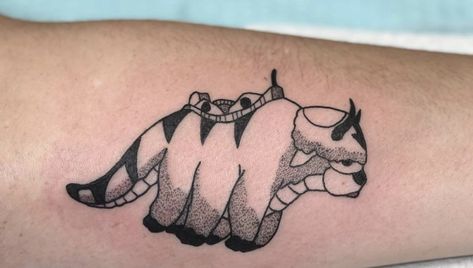 Appa from avatar: the last air bender tattoo by- burdxturd on insta🌫 The Last Air Bender Tattoo, Last Air Bender Tattoo, Appa Avatar Tattoo, Air Bender Tattoo, Appa Tattoo Design, Bender Tattoo, Appa Tattoo, Appa From Avatar, Tatuaje Studio Ghibli