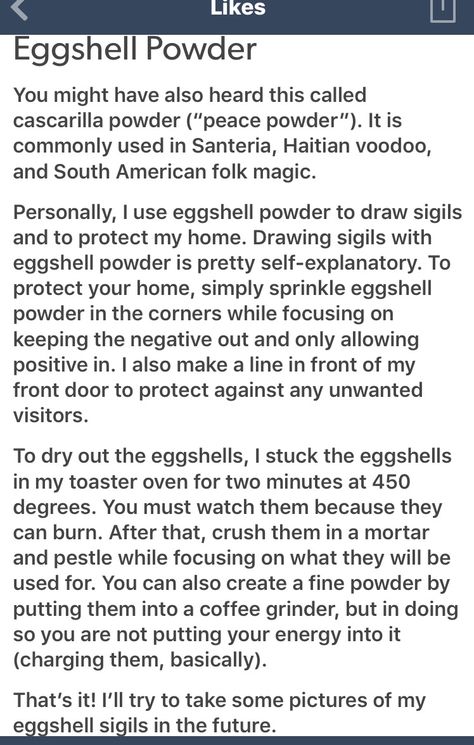 Eggshell Protection Spell, Egg Shell Powder Magic, Eggshell Witchcraft, Eggshell Uses Witchcraft, Eggshell Powder Uses, Uses For Eggshells In Witchcraft, Cascarilla Powder Uses Witchcraft, Cascarilla Powder Witchcraft, Eggshell Powder Witchcraft