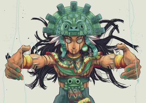 Mexican Culture Art, Graphisches Design, Aztec Warrior, Aztec Art, Arte Fantasy, Mexican Art, 영감을 주는 캐릭터, Fantasy Character, Art Reference Photos