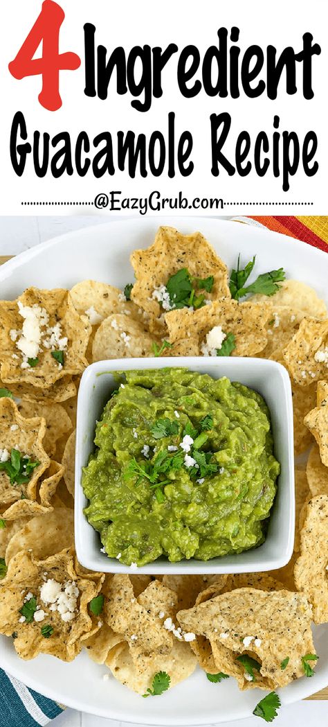 Quick Guacamole Recipe, Party Munchies, Simple Appetizer, Guacamole Recipe Easy, Easy To Make Appetizers, Easy Appetizers, Eating At Night, Guacamole Recipe, 4 Ingredient