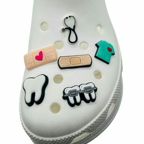 Doctor Dentist, Dental Hygiene School, White Crocs, Dental Gifts, Medical School Essentials, Dental School, Blush Nails, Clog Shoes, Dental Assistant