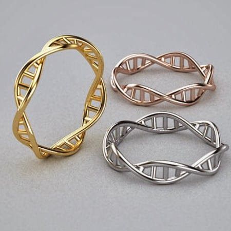 Luxury DNA Ring -   This listing is for a polished solid 18k gold available in 4 different colors! Show it off to your friends Different Types Of Rings, Dna Ring, Chemistry Jewelry, Casting Metal, Infinity Rings, Science Jewelry, Science Gifts, Metal Fabrication, One Ring