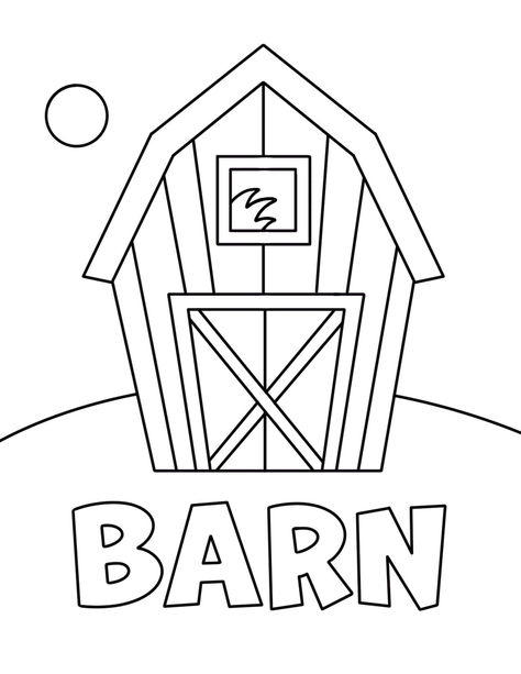 Print your Free Barn Coloring Page along with 10 other Farm Coloring Pages for Kids!  Farm Activities for Preschool | Farm Coloring Pages | Farm Coloring Sheets | Barn Coloring Sheet Barnyard Coloring Pages, Farm Coloring Sheets, Farm Activities For Preschool, Barn Coloring Pages, Coloring Pages Farm, Coloring Pages For Preschool, Preschool Farm, Turkey Farm, Farm Coloring Pages