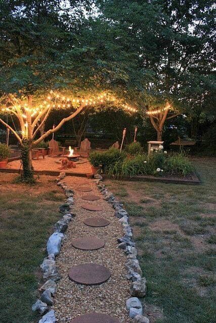 Willow tree area! نباتات منزلية, Large Backyard, Backyard Lighting, Belek, Backyard Fire, Fire Pit Backyard, Dream Backyard, Camping Ideas, Backyard Fun