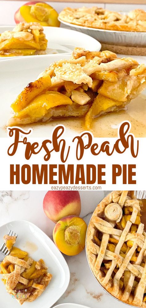 Make the perfect fresh peach pie with this easy-to-follow recipe! It's the best way to enjoy sweet, juicy summer peaches. Try it today! Homemade Peach Pie Filling, Best Peach Pie, Best Peach Pie Recipe, Homemade Peach Pie, Easy Peach Pie, Peach Pie Recipe, Fresh Peach Pie, Peach Pie Recipes, Peach Pie Filling