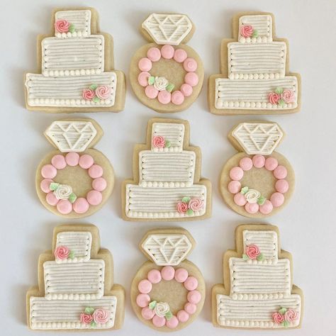 Pastel Bridal Shower Cookies, Buttercream Baby Shower Cookies, Pink Champagne Sugar Cookies, Bridesmaid Royal Icing Cookies, Rattle Decorated Cookies, Sugar Cookie Buttercream Frosting, Classy Cookies, Decor Cookies, Wedding Cookies Decorated