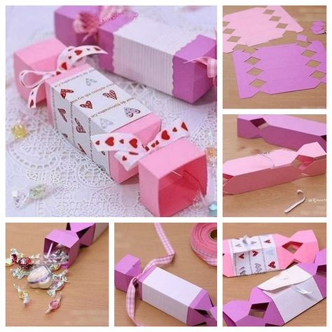 Wonderful DIY Lovely Candy Shaped Gift Box Candy Box Diy, Diy Favor Boxes, Chocolate San Valentin, Globe Gift, Paper Decorations Diy, Candy Gift Box, Favors Diy, Cute Gift Boxes, Diy Wedding Favors