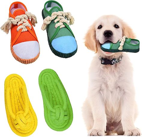 Dog shoe chew toys for pets who love to chew on real shoes Squeaky Shoes, Dog Entertainment, Toys For Dogs, Funny Shoes, Plush Shoes, Pet Ideas, Puppy Chewing, Mini Dogs, Dog Chew