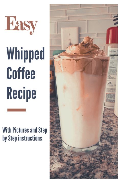 How To Make Whipped Coffee - As Told By Dom Frozen Whipped Coffee Recipe, Instant Coffee Whip, Coffee Whip, Whipped Coffee Recipe, Instant Coffee Recipes, Electric Whisk, Being Extra, Whipped Coffee, Iced Coffee Recipe