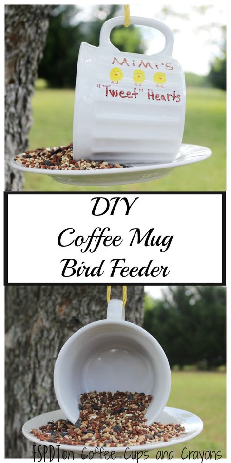 Coffee Cup Crafts, Snail Craft, Fingerprint Crafts, Crafts For Children, Diy Crayons, Raspberry Leaf Tea, Tea Cup Bird Feeder, Homemade Bird Feeders, Heart Diy