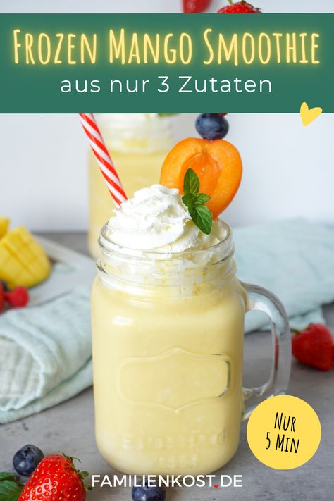 Mango Shake selber machen ist ganz einfach & geht schnell. Hol dir das Rezept für einen Frozen Mango Smoothie mit Joghurt. Familienkost.de, Frozen Mango Smoothie, Frozen Mango Shake, Frozen Mango Dessert, Smoothie Rezepte, Shake Rezepte, Sommerdessert Frozen Mango Dessert, Frozen Mango Smoothie, Mango Shake, Mango Desserts, Mango Dessert, Frozen Mango, Dessert Smoothie, Mango Smoothie, Smoothie Shakes