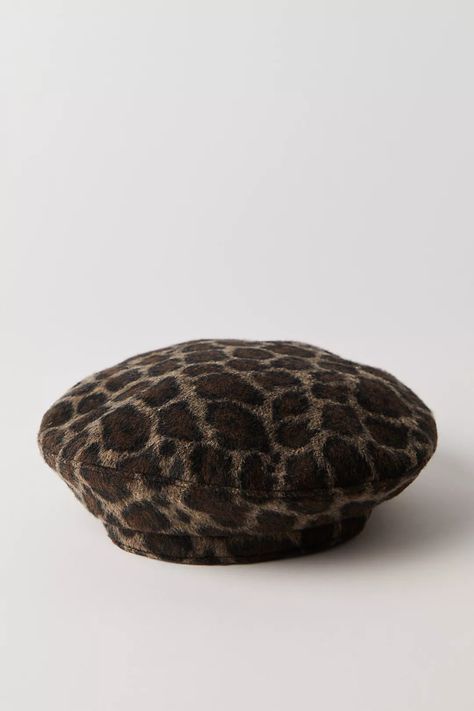 Penny Leopard Beret | Free People Leather Beret, Beret Style, Beret Hats, Beige Hat, Palette Design, Brown Fits, Color Palette Design, Leather Hats, Brown Leopard