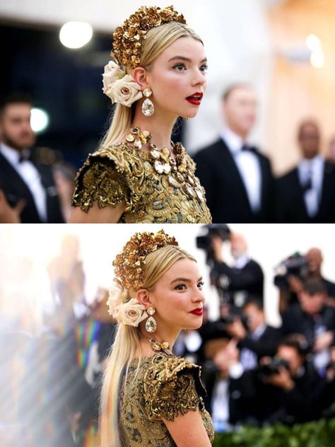 Anya Taylor Joy Met Gala, Met Gala Hairstyles, Gala Hairstyles, Heavenly Bodies Fashion, Met Gala Dresses, Avant Garde Hair, Heavenly Bodies, Anya Taylor Joy, Costume Institute