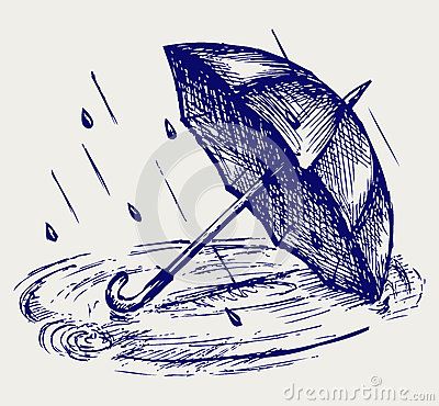 Rain drops rippling in puddle and umbrella Umbrella Doodle, Rain Tattoo, Stylo Art, Umbrella Tattoo, Umbrella Drawing, Ballpoint Pen Art, Pen Art Work, Rain Art, Pen Art Drawings