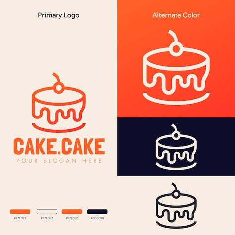 Baking Graphic Design, Pastry Logo Design Ideas, Cake Vector Logo, Sweets Logo Design Ideas, Cake Branding Design, Minimalist Bakery Logo, Cake Logo Design Ideas, Cute Bakery Logo, Cake Bakery Logo Design