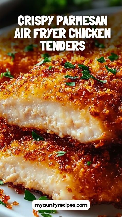 Discover how to make these Crispy Parmesan Air Fryer Chicken Tenders with minimal oil, perfect for a quick weeknight dinner or a healthy snack. These golden-brown chicken strips are coated with a flavorful mix of Parmesan cheese and spices, then cooked to perfection in the air fryer. Ready in just 20 minutes, this recipe is a family favorite, packed with protein, low in carbs, and gluten-free. Perfect for dipping in your favorite sauces or adding to salads. Air Fry Chicken Recipes Easy, Crunchy Air Fryer Chicken, Air Fryer Chick Fil A Nuggets, Airfryer Chicken Strips, Chicken Strip Recipes Air Fryer, Air Fryer Fried Chicken Recipe, Air Fryer For Diabetics, Easy Dinner Air Fryer Recipes, Chicken Breast In Air Fryer Recipes