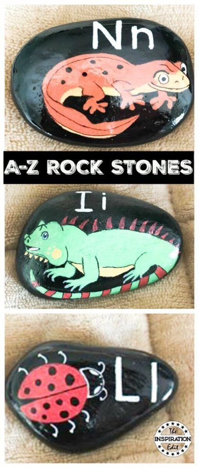 Preschool Alphabet Rock Stones. This Alphabet Learning Activity is great for kids. Paint rock stones and make Alphabet rock art to teach the letters of the alphabet to preschool and kindergarten kids. #alphabet #Phonics #rockpainting #rockart #rockstones #rocks #paintedrocks #artyandcrafts #kindergarten preschool #kidsactivities #literacy #alphabetrocks #alphabetrockstones Garden Crafts For Kids, Kids Alphabet, Preschool Alphabet, Alphabet Learning, Alphabet Phonics, Painted Rocks Kids, Rock Painting Ideas Easy, Alphabet Preschool, Paint Rock