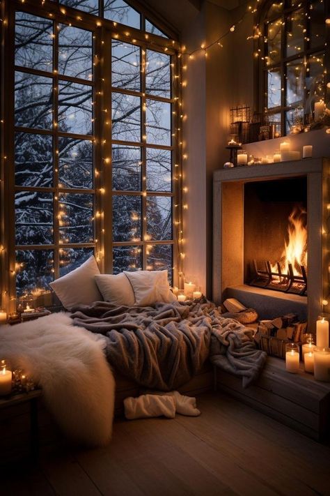 Christmas Living Rooms, Cozy Place, Cozy Interior, Cozy Room, Winter House, Dream Rooms, Cozy Space, My New Room, Cozy Bedroom