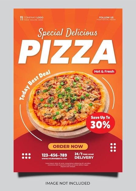 Pizza Banner Design, Pizza Banner Design Ideas, Pizza Flyer Design Ideas, Pizza Ads, Pizza Menu Design Templates, Pizza Offer Poster, Restaurant Banner, Pizza Flyer, Restaurant Layout